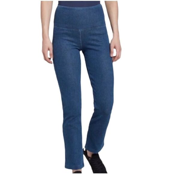 Lysse medium wash straight leg pull on jeans size S - Picture 1 of 16